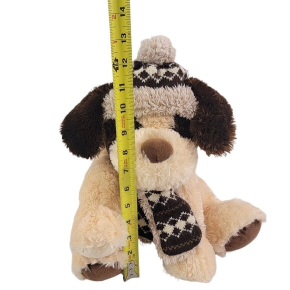 Hugfun International Soft Floppy Ears Dog Plush Aiden Wearing Scarf and Hat - Picture 10 of 15